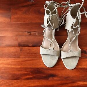 Christian Siriano Lace-Up Sandals in Cream